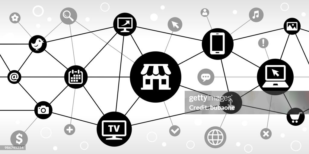 Store Internet Communication Technology Triangular Node Pattern Background