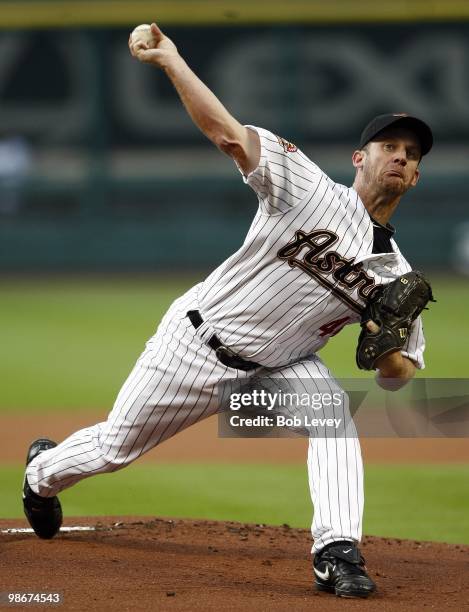 Pitcher Roy Oswalt of the Houston Astros throws against the PIttsburgh Pirates at Minute Maid Park on April 23, 2010 in Houston, Texas.