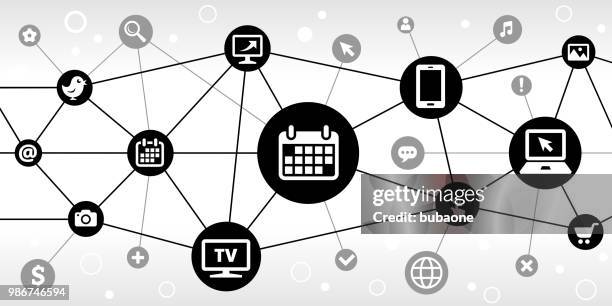 calendar internet communication technology triangular node pattern background - key dates stock illustrations