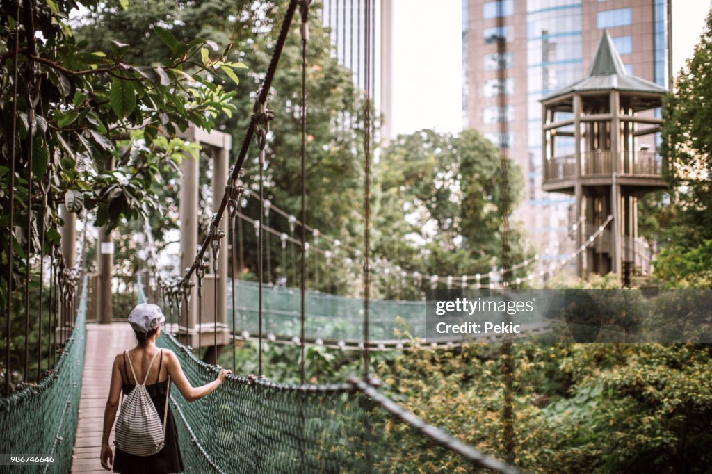 Traveler Girl Sightseeing Rain Forest In Malaysia