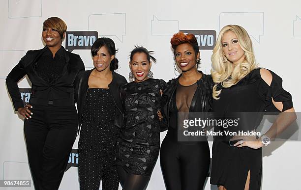 NeNe Leakes, Sheree Whitfield, Lisa Wu Hartwell, Kandi Burruss and Kim Zolciak of "The Real Housewives of Atlanta" attend Bravo's 2010 Upfront Party...