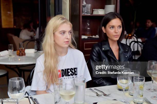 Anais Gallagher and Alyssa Lynch attend Diesel Presents Scott Lipps Photography Exhibition 'Rocks Not Dead' at Sunset Tower on June 28, 2018 in Los...