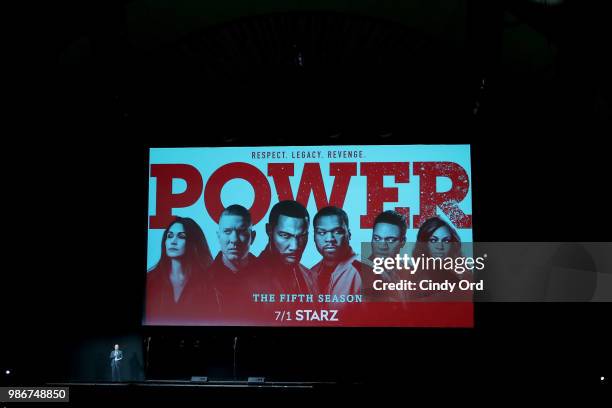 Chris Albrecht speaks onstage during the Starz "Power" The Fifth Season NYC Red Carpet Premiere Event & After Party on June 28, 2018 in New York City.