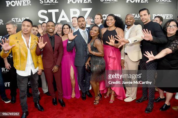 The cast and crew of "Power" attends the Starz "Power" The Fifth Season NYC Red Carpet Premiere Event & After Party on June 28, 2018 in New York City.