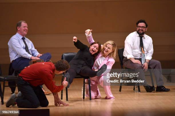 Ian Roberts, Matt Besser, Rachel Dratch, Amy Poehler and Horatio Sanz perform onstage during ASSSSCAT with the Upright Citizens Brigade Live at...