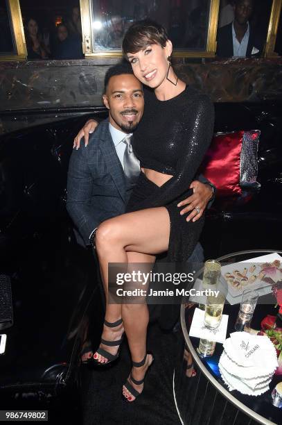 Omari Hardwick and Jennifer Pfautch attend the Starz "Power" The Fifth Season NYC Red Carpet Premiere Event & After Party on June 28, 2018 in New...