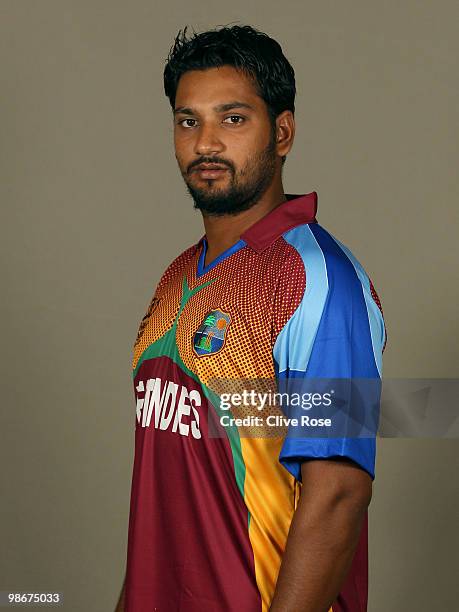 Ravi Rampaul of West Indies poses during a portrait session ahead of the ICC T20 World Cup at the Pegasus Hotel on April 26, 2010 in Georgetown,...