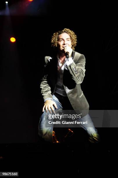 The singer David Bisbal in a concert in Cibeles's Plaza of Madrid 27 September 2009, Madrid, Spain. .