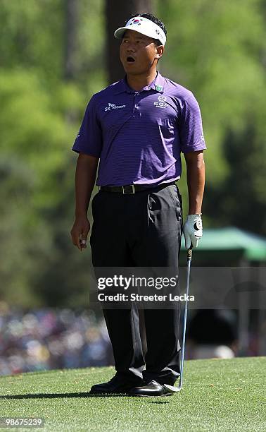 Choi during the third round of the 2010 Masters Tournament at Augusta National Golf Club on April 10, 2010 in Augusta, Georgia.