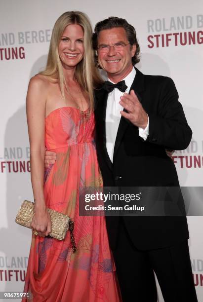 Florian Langenscheidt and Miriam Friedrich attend the Roland Berger Award for Human Dignity 2010 at the Konzerthaus am Gendarmenmarkt on April 26,...