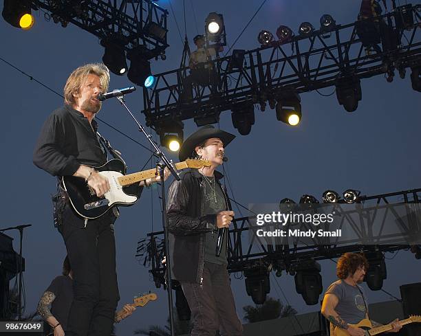 Ronnie Dunn and Kix Brooks perform at The 2010 Stagecoach Music Festival at The Empire Polo Club on April 25, 2010 in Indio, California.
