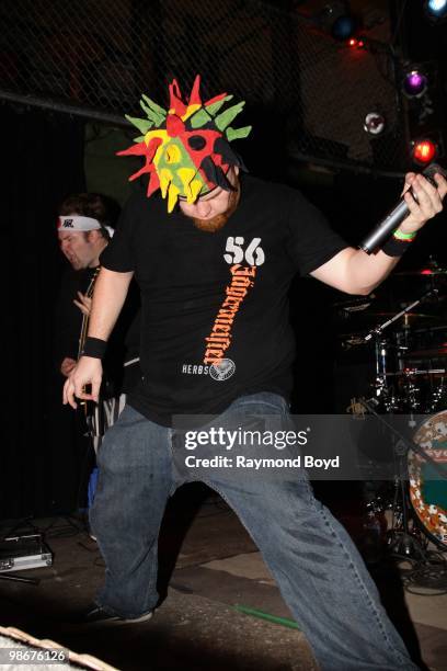 Rob "Rawrb!" Kersey of Psychostick performs at Reggie's Rock Club in Chicago, Illinois on APRIL 21, 2010.