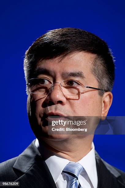 Gary Locke, U.S. Commerce secretary, speaks during the Presidential Summit on Entrepreneurship in Washington, D.C., U.S., on Monday, April 26, 2010....