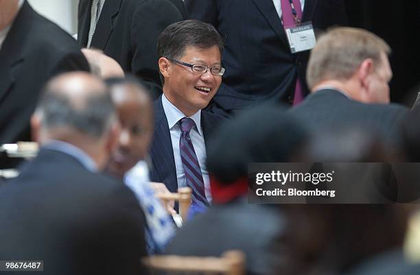 Jerry Yang, former chief executive officer of Yahoo! Inc., waits to speak during a luncheon at the Presidential Summit on Entrepreneurship in...