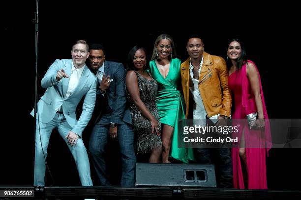 Joseph Sikora, Omari Hardwick, Naturi Naughton, La La Anthony, Rotimi Akinosho, and Lela Loren pose onstage during the Starz "Power" The Fifth Season...