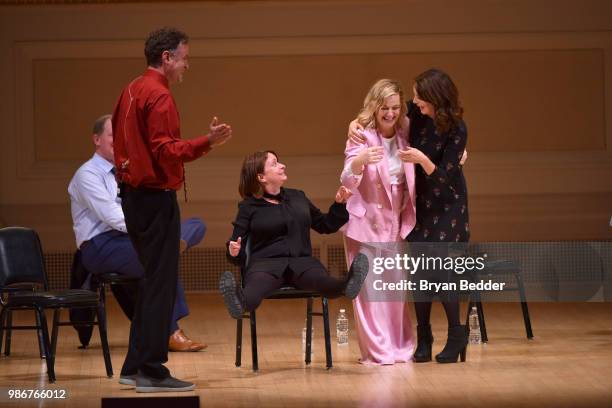 Matt Besser Rachel Dratch, Amy Poehler and Tina Fey perform onstage during ASSSSCAT with the Upright Citizens Brigade Live at Carnegie Hall...