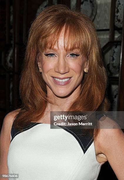 Actress Kathy Griffin, star of "Kathy Giriffin: My Life On The D-List" talks with reporters at the NBC Universal Summer Press Day on April 26, 2010...