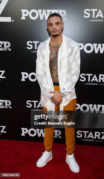 Actor Layvin Kurzawa poses for a picture during the "Power" Season 5 premiere at Radio City Music Hall on June 28, 2018 in New York City.