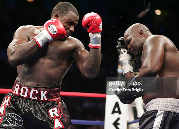 Hasim Rahman and James Toney doing battle on Saturday March 18, 2006 at Boardwalk Hall in Atlantic City, New Jersey. The match ended in a draw.