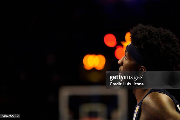 Rashawn Thomas of USA looks on during the match between Mexico and USA as part of the FIBA World Cup China 2019 Qualifiers at Gimnasio Juan de la...