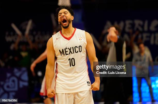 Gabriel Giron of Mexico reacts during the match between Mexico and USA as part of the FIBA World Cup China 2019 Qualifiers at Gimnasio Juan de la...