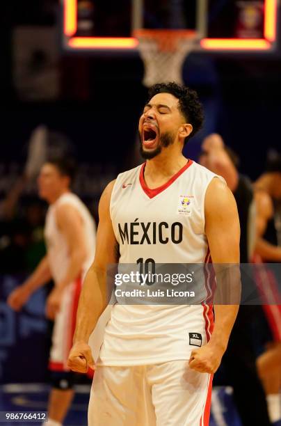 Gabriel Giron of Mexico reacts during the match between Mexico and USA as part of the FIBA World Cup China 2019 Qualifiers at Gimnasio Juan de la...