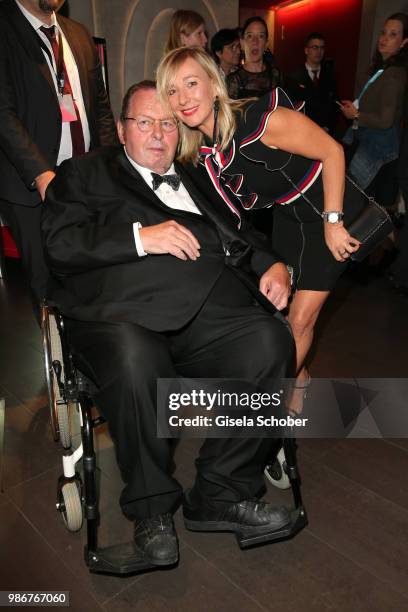 Ottfried Fischer and his girlfriend Simone Brandlmeier during the opening night of the Munich Film Festival 2018 at Mathaeser Filmpalast on June 28,...