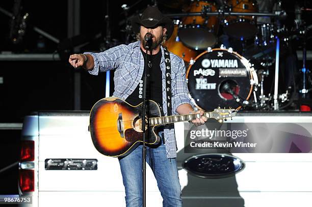 Musician Toby Keith performs during day 2 of Stagecoach: California's Country Music Festival 2010 held at The Empire Polo Club on April 25, 2010 in...