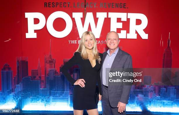 Tina Trahan and STARZ CEO Chris Albrecht attend the Starz "Power" The Fifth Season NYC Red Carpet Premiere Event & After Party on June 28, 2018 in...