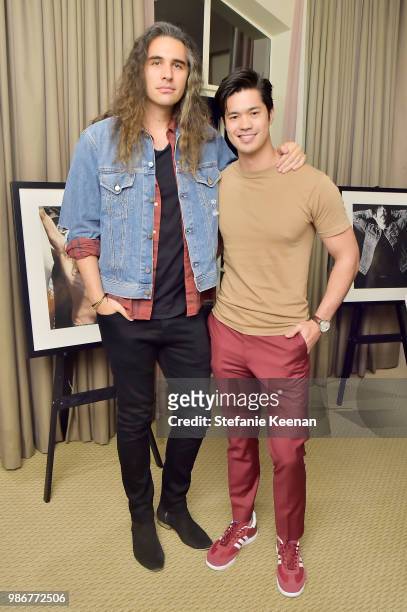 Nick Simmons and Ross Butler attends= Diesel Presents Scott Lipps Photography Exhibition 'Rocks Not Dead' at Sunset Tower on June 28, 2018 in Los...