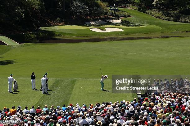 Shingo Katayama during the second round of the 2010 Masters Tournament at Augusta National Golf Club on April 9, 2010 in Augusta, Georgia.