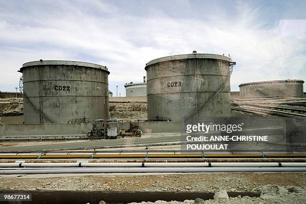 View of the mediterranean refinery of Lavera which belongs to British group Ineos, taken on April 26, 2010 in Martigues, southern France. AFP PHOTO...