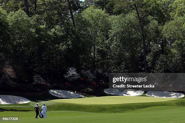 Adam Scott during the second round of the 2010 Masters Tournament at Augusta National Golf Club on April 9, 2010 in Augusta, Georgia.