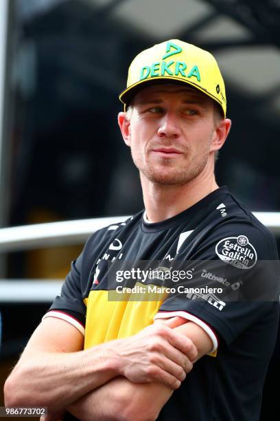 Nico Hulkenberg of Germany and Renault in the paddock during previews ahead of the Formula One Grand Prix of Austria.