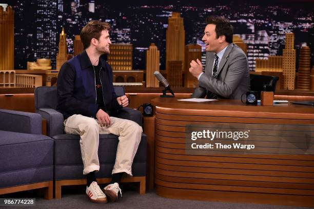 Robert Pattinson Visits "The Tonight Show Starring Jimmy Fallon" at Rockefeller Center on June 20, 2018 in New York City.