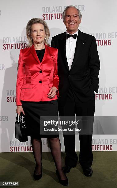 Roland Berger and his wife Karin attend the Roland Berger Award for Human Dignity 2010 at the Konzerthaus am Gendarmenmarkt on April 26, 2010 in...