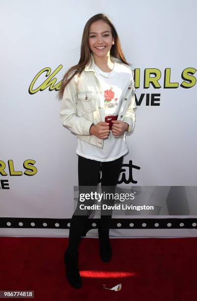 Actress Jayden Bartels attends Gen-Z Studio Brat's premiere of "Chicken Girls" at Ahrya Fine Arts Theater on June 28, 2018 in Beverly Hills,...