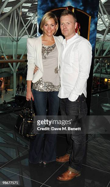 Jenni Falconer and James Midgley attend the 'Iron Man 2' VIP screening at Vue Westfield on April 26, 2010 in London, England.