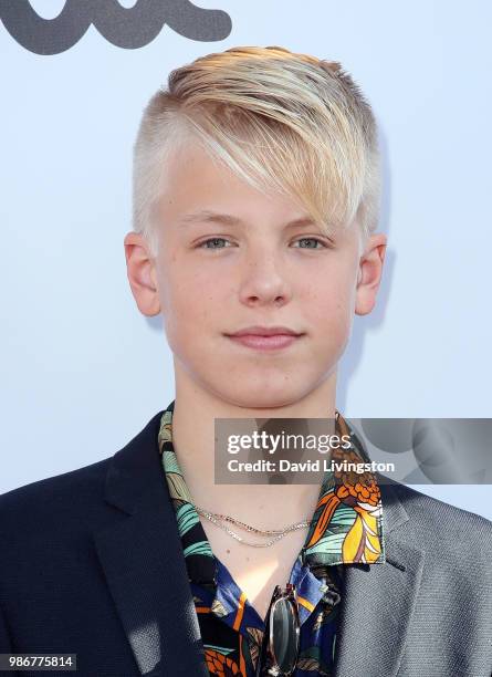 Singer Carson Lueders attends Gen-Z Studio Brat's premiere of "Chicken Girls" at Ahrya Fine Arts Theater on June 28, 2018 in Beverly Hills,...