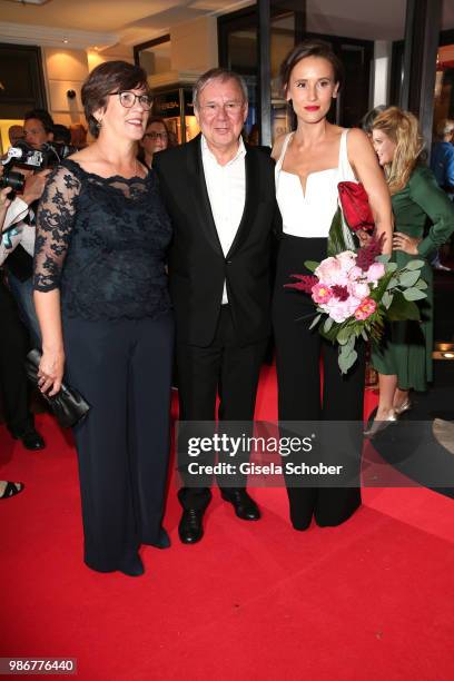 Heidrun Teusner Krol and Joachim Krol and Peri Baumeister during the opening night of the Munich Film Festival 2018 reception at Hotel Bayerischer...