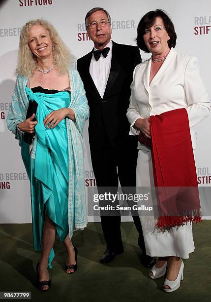 Catherine von Fuerstenberg-Dussmann, former German Economy Minister Wolfgang Clement and his wife Karin attend the Roland Berger Award for Human...