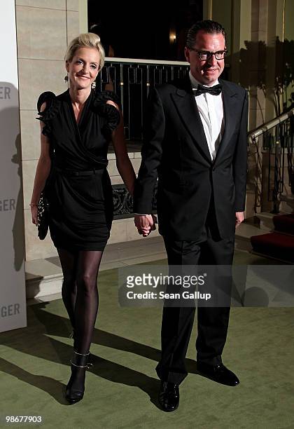 Kai Diekmann, editor-in-chief of Bild, and his wife Katja Kessler attend the Roland Berger Award for Human Dignity 2010 at the Konzerthaus am...