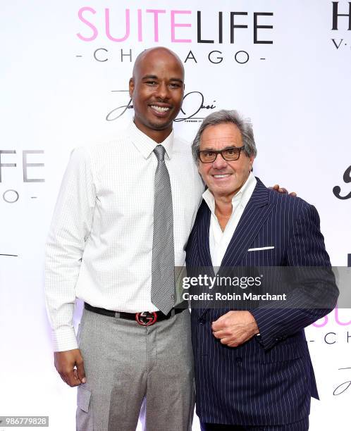 Quentin Richardson and Joe Perillo attend Suite Life Welcome The BIG 3 NBA Veterans To Chicago at Perillo Rolls Royce on June 28, 2018 in Chicago,...