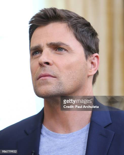 Actress Kavan Smith visits Hallmark's "Home & Family" at Universal Studios Hollywood on June 28, 2018 in Universal City, California.