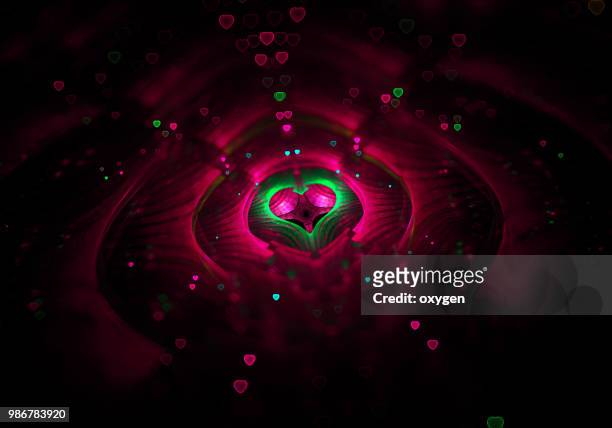 red hearts on center of dark glitter background - craster stock pictures, royalty-free photos & images