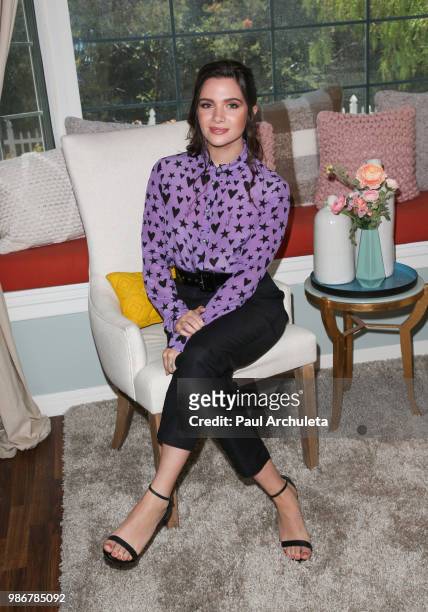 Actress Katie Stevens visit Hallmark's "Home & Family" at Universal Studios Hollywood on June 28, 2018 in Universal City, California.