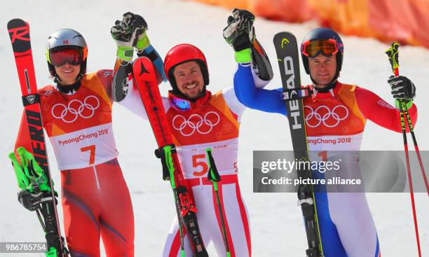 February 2018, South Korea, Pyeongchang, Olympics, Alpine Skiing, Giant slalom, men, 2nd heat, Yongpyong Alpine centre: Henrik Kristoffersen of...