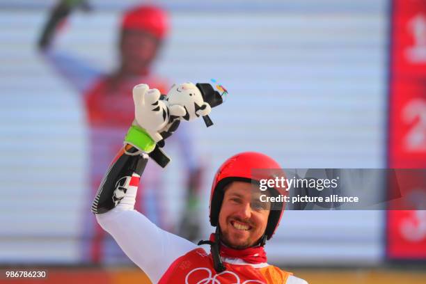 February 2018, South Korea, Pyeongchang, Olympics, Alpine Skiing, Giant slalom, men, 1st heat, Yongpyong Alpine centre: Marcel Hirscher of Austria ....