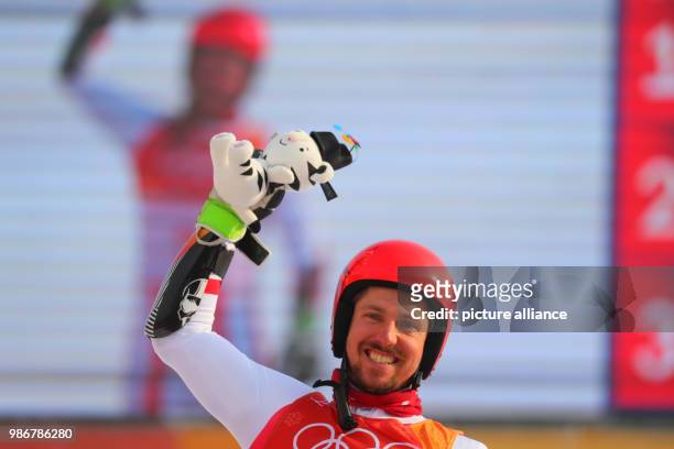 February 2018, South Korea, Pyeongchang, Olympics, Alpine Skiing, Giant slalom, men, 2nd heat, Yongpyong Alpine centre: Marcel Hirscher of Austria...