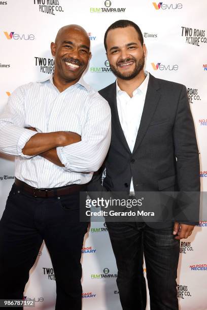 Actors Michael Beach an Jeff Osborne poses during the "No Postage Necessary" Premiere on June 28, 2018 in Tampa, Florida.